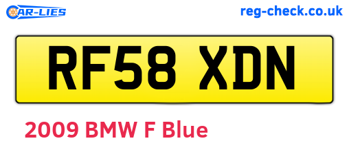 RF58XDN are the vehicle registration plates.