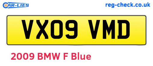 VX09VMD are the vehicle registration plates.