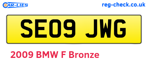 SE09JWG are the vehicle registration plates.