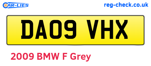 DA09VHX are the vehicle registration plates.
