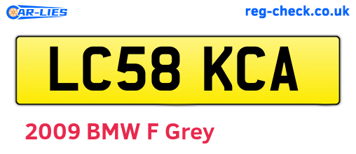 LC58KCA are the vehicle registration plates.