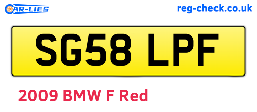 SG58LPF are the vehicle registration plates.