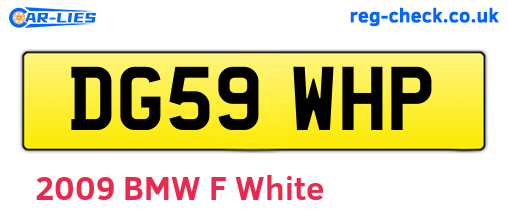 DG59WHP are the vehicle registration plates.