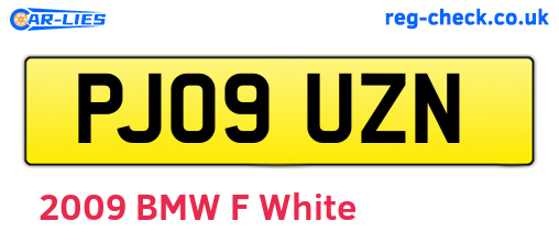 PJ09UZN are the vehicle registration plates.