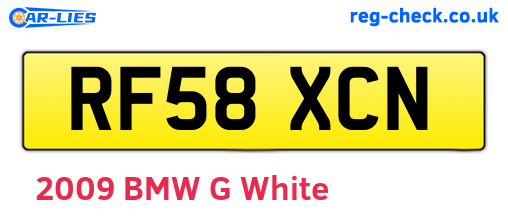 RF58XCN are the vehicle registration plates.