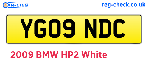 YG09NDC are the vehicle registration plates.
