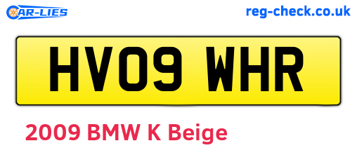 HV09WHR are the vehicle registration plates.