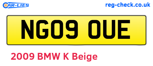 NG09OUE are the vehicle registration plates.