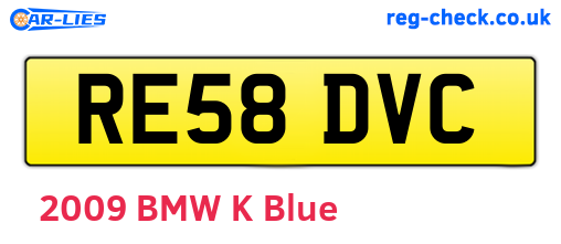 RE58DVC are the vehicle registration plates.