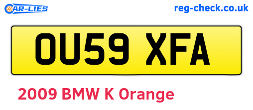 OU59XFA are the vehicle registration plates.