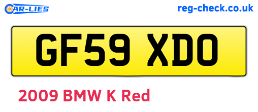 GF59XDO are the vehicle registration plates.