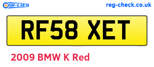 RF58XET are the vehicle registration plates.
