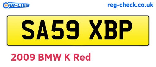 SA59XBP are the vehicle registration plates.