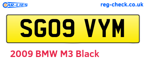 SG09VYM are the vehicle registration plates.
