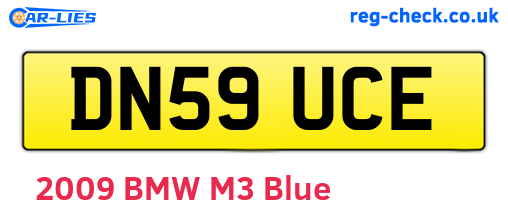 DN59UCE are the vehicle registration plates.