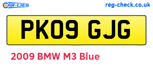 PK09GJG are the vehicle registration plates.