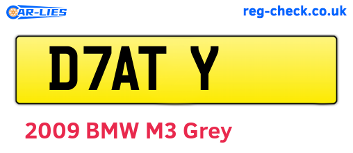 D7ATY are the vehicle registration plates.
