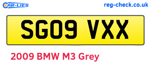SG09VXX are the vehicle registration plates.