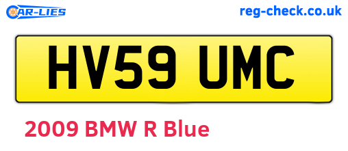 HV59UMC are the vehicle registration plates.