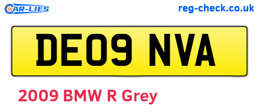 DE09NVA are the vehicle registration plates.