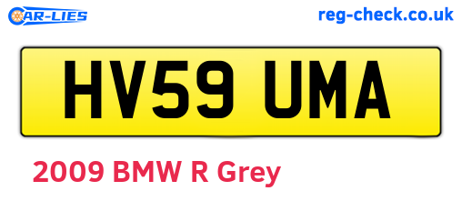 HV59UMA are the vehicle registration plates.