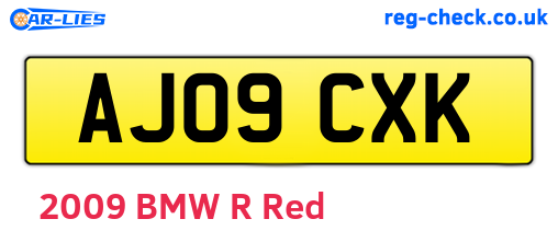 AJ09CXK are the vehicle registration plates.
