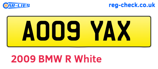 AO09YAX are the vehicle registration plates.