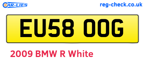 EU58OOG are the vehicle registration plates.
