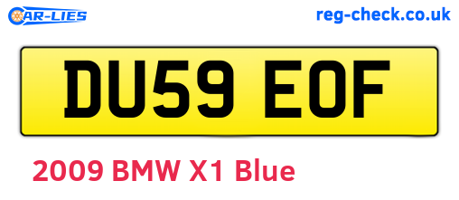DU59EOF are the vehicle registration plates.