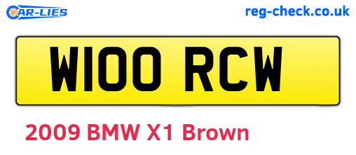 W100RCW are the vehicle registration plates.