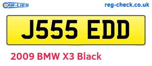 J555EDD are the vehicle registration plates.
