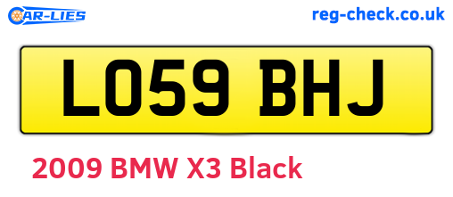 LO59BHJ are the vehicle registration plates.