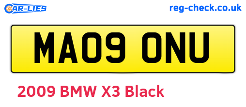 MA09ONU are the vehicle registration plates.