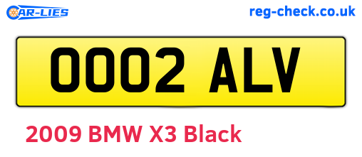 OO02ALV are the vehicle registration plates.