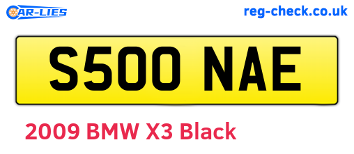 S500NAE are the vehicle registration plates.