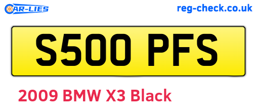 S500PFS are the vehicle registration plates.