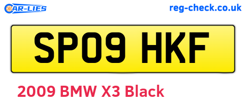 SP09HKF are the vehicle registration plates.