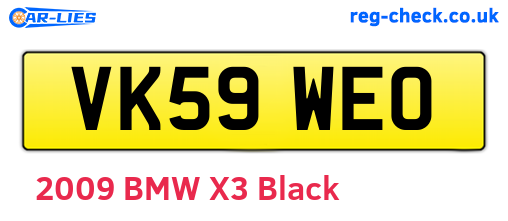 VK59WEO are the vehicle registration plates.