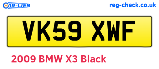 VK59XWF are the vehicle registration plates.