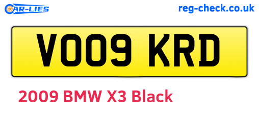 VO09KRD are the vehicle registration plates.