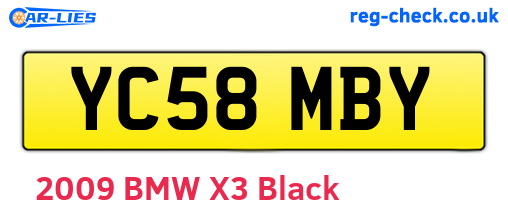 YC58MBY are the vehicle registration plates.