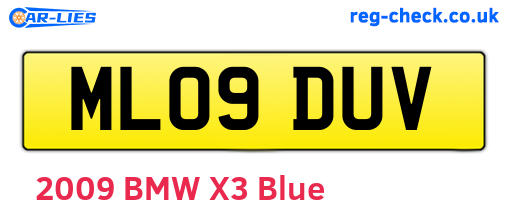 ML09DUV are the vehicle registration plates.