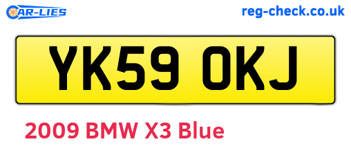 YK59OKJ are the vehicle registration plates.