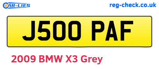 J500PAF are the vehicle registration plates.