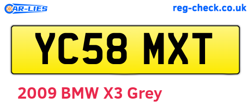 YC58MXT are the vehicle registration plates.