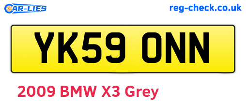 YK59ONN are the vehicle registration plates.