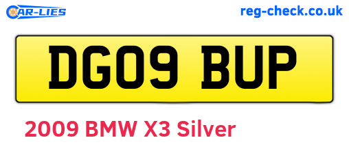 DG09BUP are the vehicle registration plates.
