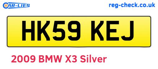 HK59KEJ are the vehicle registration plates.