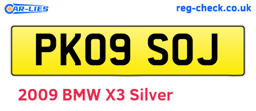 PK09SOJ are the vehicle registration plates.