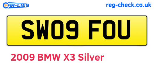 SW09FOU are the vehicle registration plates.